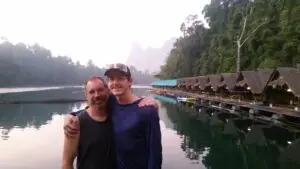 Randy and Ross in Thailand at Jungle Yoga for a month of advanced Thai massage training