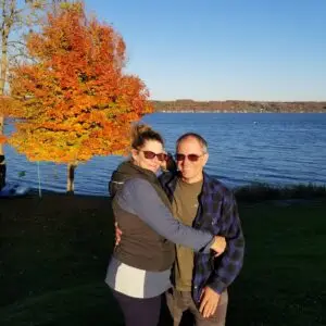 Randy and Lori at a vineyard in New York