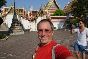 Randy at Wat Po Temple famous for Thai Massage instruction in Bangkok Thailand